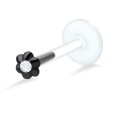 Gemstone Flower Shaped Labrets Push-in LA-374